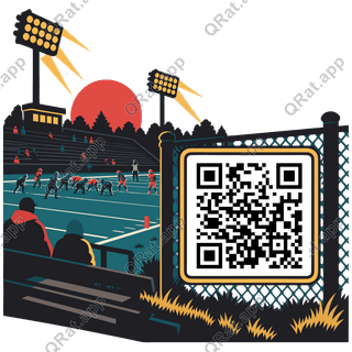 Friday Bleachers artwork with a customizable QR code area