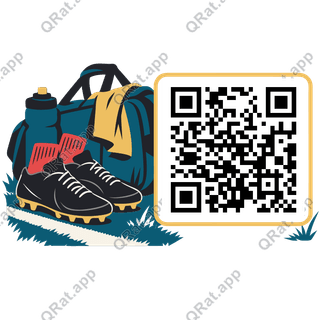 Sideline Cleats artwork with a customizable QR code area