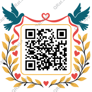 Doves and Branches artwork with a customizable QR code area