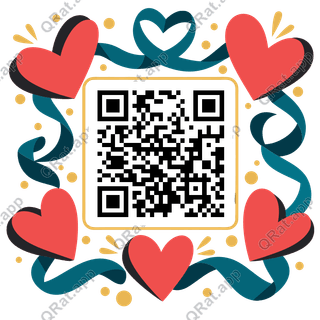 Paper Hearts artwork with a customizable QR code area