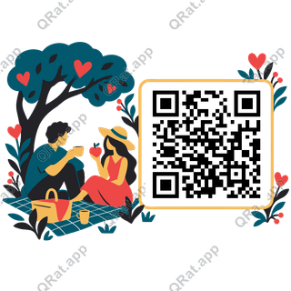 Small Picnic artwork with a customizable QR code area
