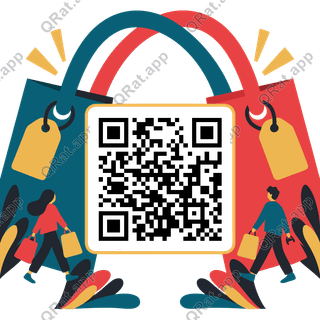 Shopping Bags artwork with a customizable QR code area