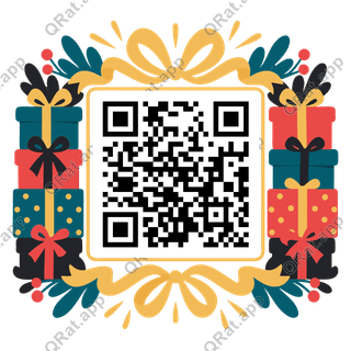 Gift Stack artwork with a customizable QR code area