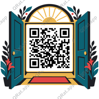 Open Door artwork with a customizable QR code area