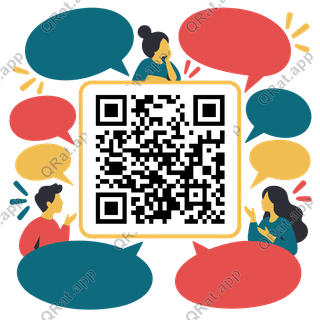 Conversation artwork with a customizable QR code area