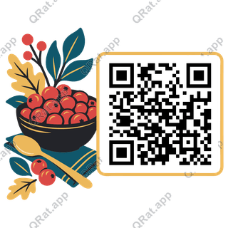 Cranberry Bowl artwork with a customizable QR code area
