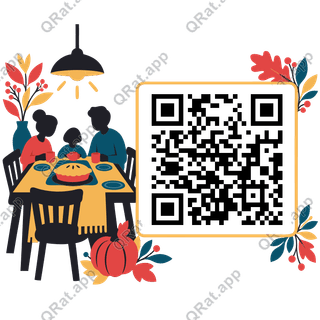 Pull Up a Chair artwork with a customizable QR code area