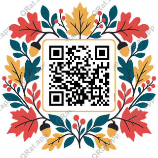 Autumn Wreath artwork with a customizable QR code area
