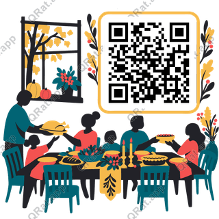Gathering Table artwork with a customizable QR code area