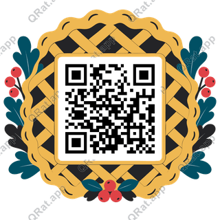 Pie Crust artwork with a customizable QR code area