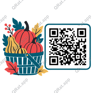 Pumpkin Basket artwork with a customizable QR code area