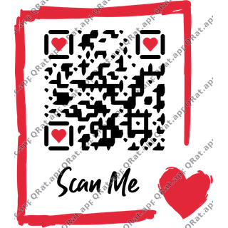 Love Frame QR Frame surrounding a customizable QR code
