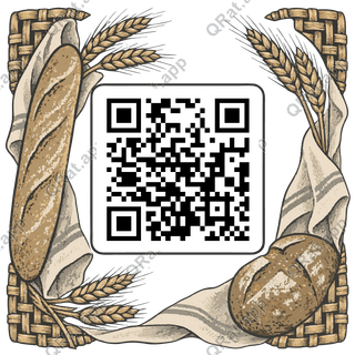 Bread-Basket Frame artwork with a customizable QR code area