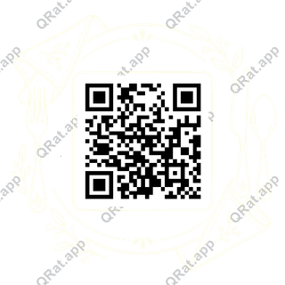 Cutlery-and-Napkin Frame artwork with a customizable QR code area