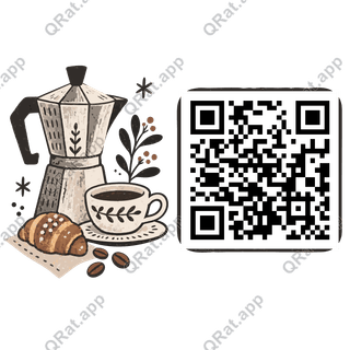 Espresso Break artwork with a customizable QR code area