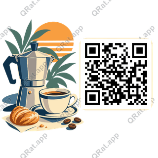 Espresso Break artwork with a customizable QR code area