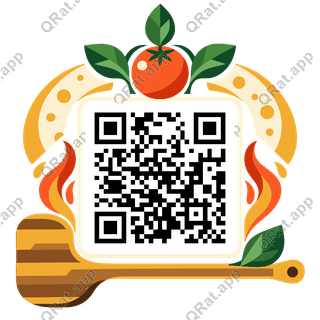 Pizza-Peel Frame artwork with a customizable QR code area