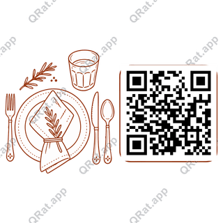 Place Setting artwork with a customizable QR code area