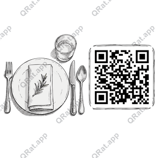 Place Setting artwork with a customizable QR code area