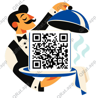 Plate-and-Cloche Frame artwork with a customizable QR code area