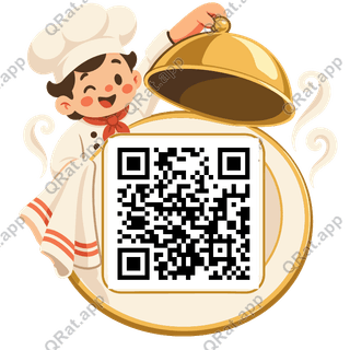 Plate-and-Cloche Frame artwork with a customizable QR code area