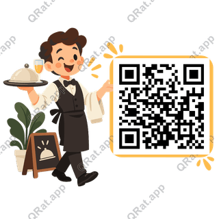 Server with Tray artwork with a customizable QR code area