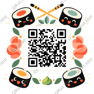 Sushi-Roll Frame artwork with a customizable QR code area