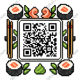 Sushi-Roll Frame artwork with a customizable QR code area