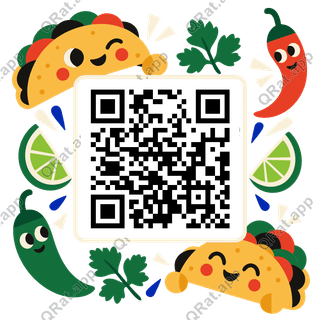 Taco-and-Chile Frame artwork with a customizable QR code area