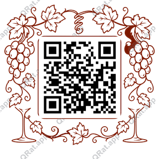 Wine-and-Vine Frame artwork with a customizable QR code area
