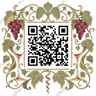 Wine-and-Vine Frame artwork with a customizable QR code area