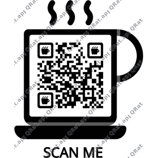 Cornice QR Tazza intorno a un codice QR personalizzabile