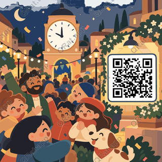 Town Square Countdown artwork with a customizable QR code area