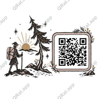 Folk First Sunrise artwork with a customizable QR code area