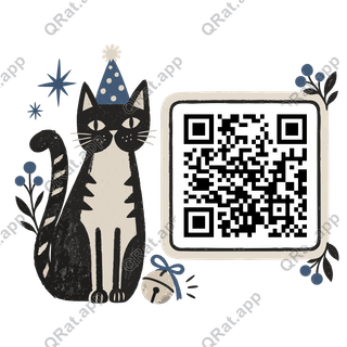 Midnight Cat artwork with a customizable QR code area