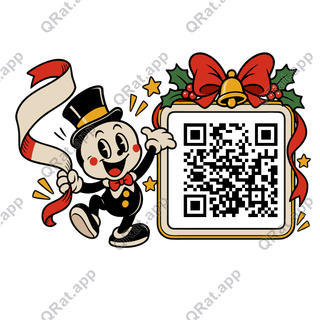 New Year Arrives artwork with a customizable QR code area
