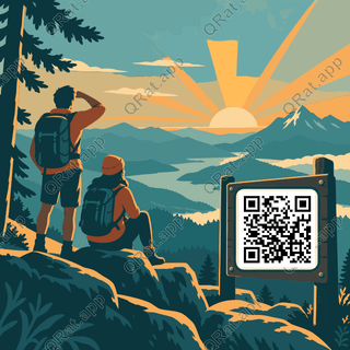 First Sunrise Overlook artwork with a customizable QR code area