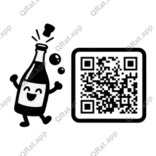 Champagne Bottle Helper artwork with a customizable QR code area