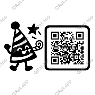 Party Hat Helper artwork with a customizable QR code area