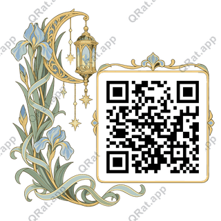 Crescent Lantern artwork with a customizable QR code area