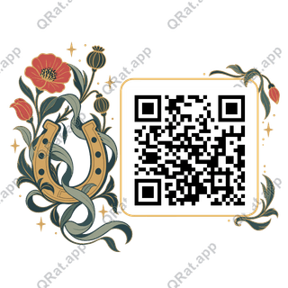 Lucky Horseshoe artwork with a customizable QR code area