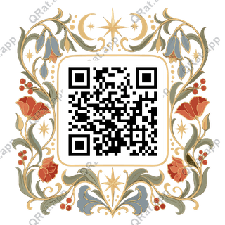 Zodiac Flora Frame artwork with a customizable QR code area