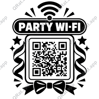 Party Wi-Fi Sign artwork with a customizable QR code area