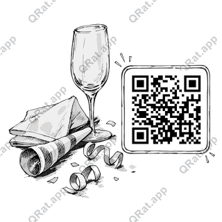 Noisemaker Table artwork with a customizable QR code area