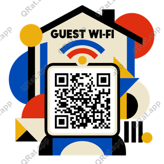 Bauhaus Rooftop Wi-Fi artwork with a customizable QR code area