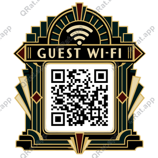 Deco Midnight Wi-Fi artwork with a customizable QR code area