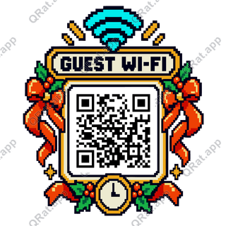 Pixel Countdown Wi-Fi artwork with a customizable QR code area