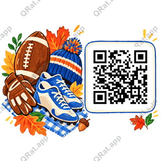 Autumn Football Kit artwork with a customizable QR code area