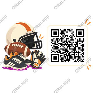 Football Equipment Set artwork with a customizable QR code area