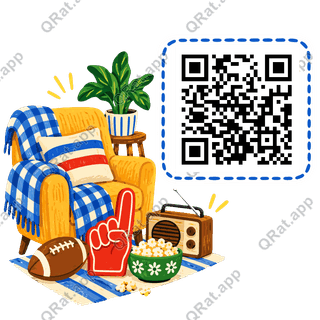 Football Watch-Party Kit artwork with a customizable QR code area